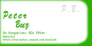 peter buz business card